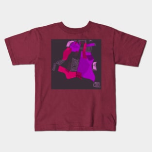 Mazipoodles Dreamy Egyptian Collage Amethyst Raspberry Gray Kids T-Shirt